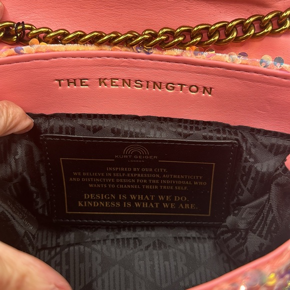 NWT Gorgeous RARE Pink sequined Kurt Geiger Kensington bag - Picture 7 of 10